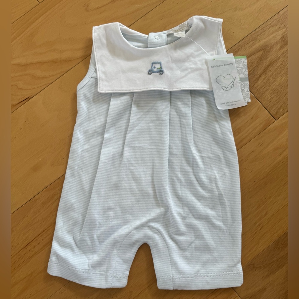 NWT Kissy Kissy sleeveless playsuit with embroidered golf cart w/ matching hat